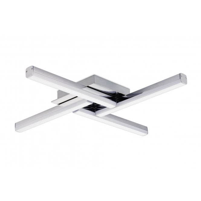 ARYA 4 Light Ceiling Flush Bathroom Light Polished Chrome White