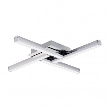 ARYA 4 Light Ceiling Flush Bathroom Light Polished Chrome White