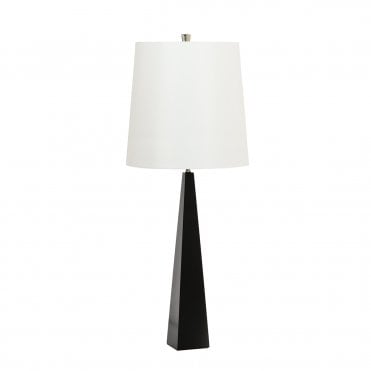 Black Table Lamp with White Shade