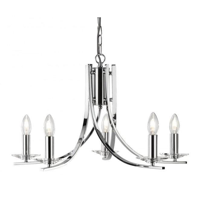 ASCONA - 5 Light Ceiling Pendant With Twisted Frame In Chrome