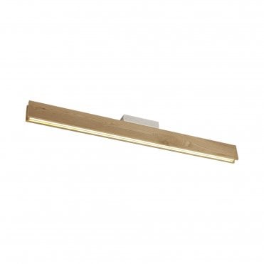 ASHER Integral LED Flush Ceiling Light Medium Oak Finish