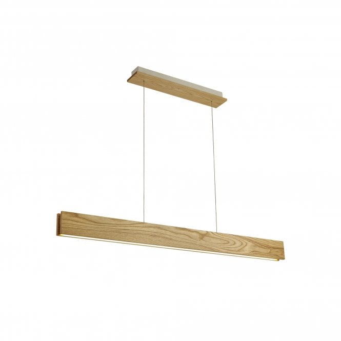 ASHER Integral LED Light Ceiling Pendant Bar Medium Oak Finish