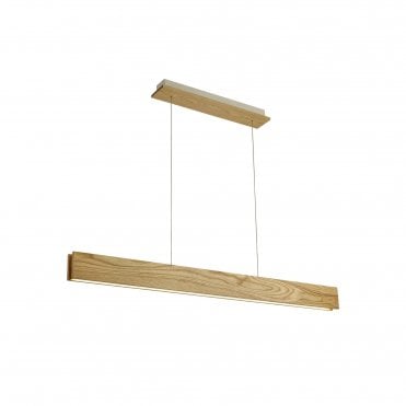 ASHER Integral LED Light Ceiling Pendant Bar Medium Oak Finish