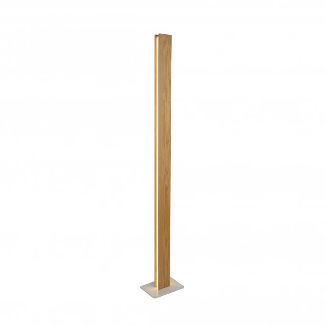 ASHER Integral LED Light Floor Lamp in Medium Oak Finish