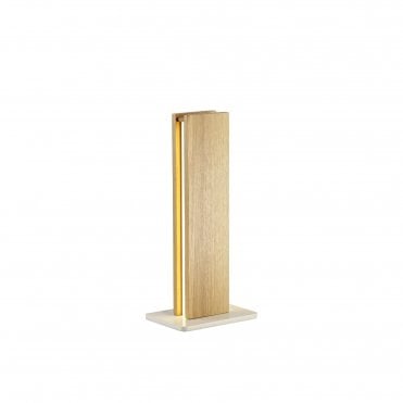ASHER Integral LED Light Table Lamp Medium Oak Sand White