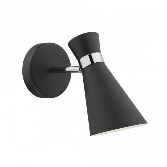 ASHWORTH - 1 Light Wall Bracket Black Polished Chrome Black , Switched