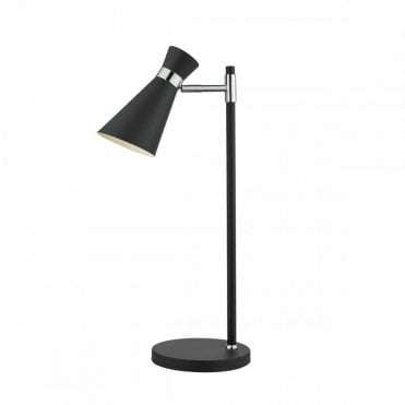 ASHWORTH - Table Lamp Black Polished Chrome Black