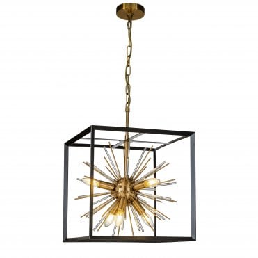 ASTRAL Pendant Light 6 box frame Crystal Rod Aspect Pendant