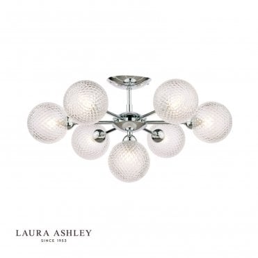Polished chrome semi flush light