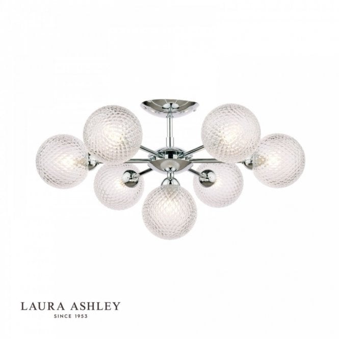 ATHERTON 7 Light Semi Flush Polished Chrome Glass