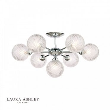 ATHERTON 7 Light Semi Flush Polished Chrome Glass