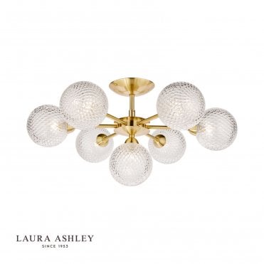 satin brass and glass globe ceiling light