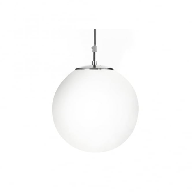 ATOM - 12 Shiny Opal Globe Ceiling Pendant Satin Silver Suspension