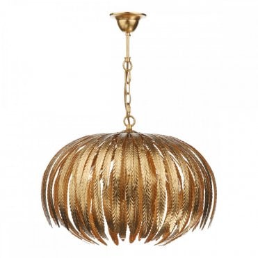 ATTICUS - Gold Ceiling Light Leaf Design Ceiling Pendant