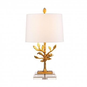 Sculptural Table Lamp Distressed Gold