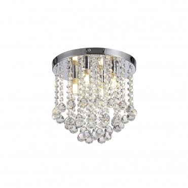 AVA 4 Light Bathroom Ceiling Light Polished Chrome Crystal