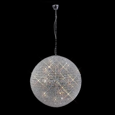 AVA Extra Large Meter Wide Crystal Sphere Ceiling Pendant