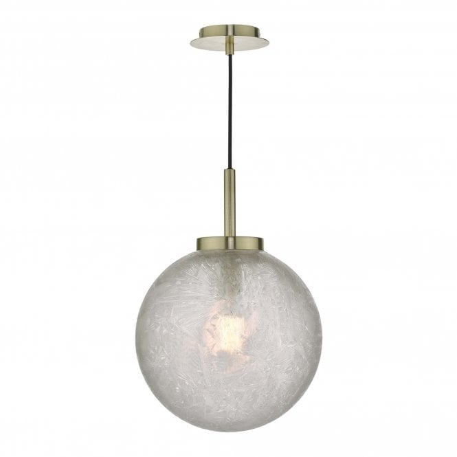 AVARI Ceiling Pendant Satin Brass And Clear Frosted Glass