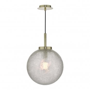 AVARI Ceiling Pendant Satin Brass And Clear Frosted Glass