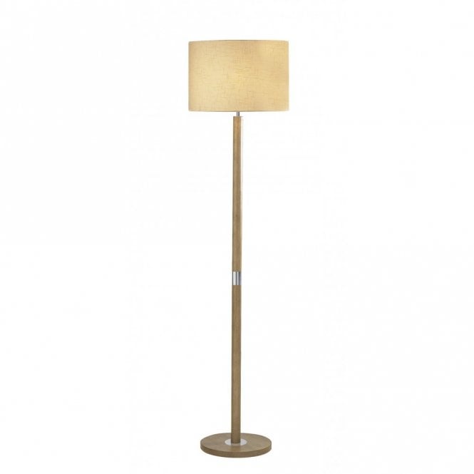 AVENUE - Light Wooden Standard Floor Lamp With Shade