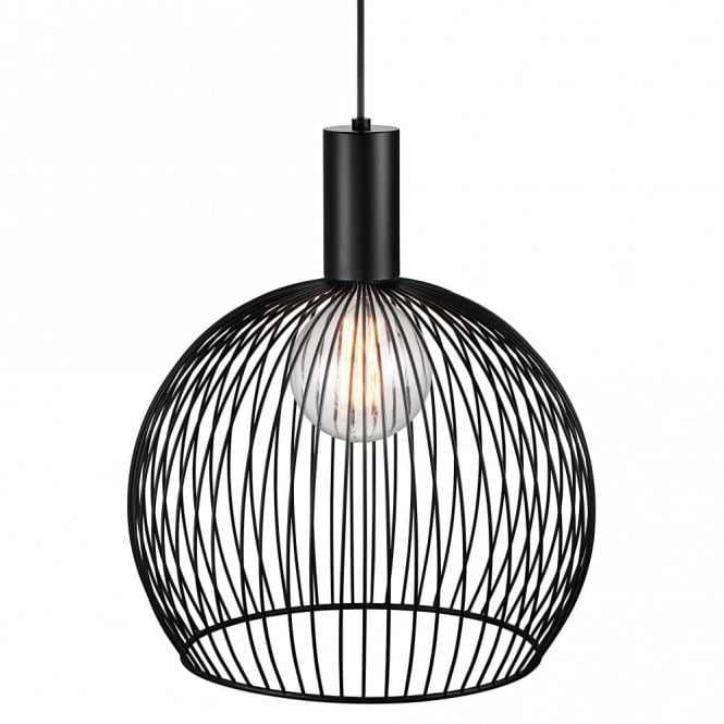 AVER - 40cm Globe Cage Ceiling Pendant Black