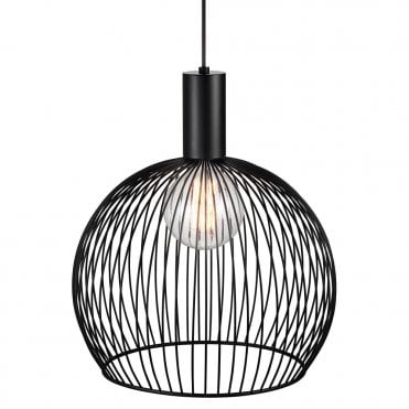AVER - 40cm Globe Cage Ceiling Pendant Black