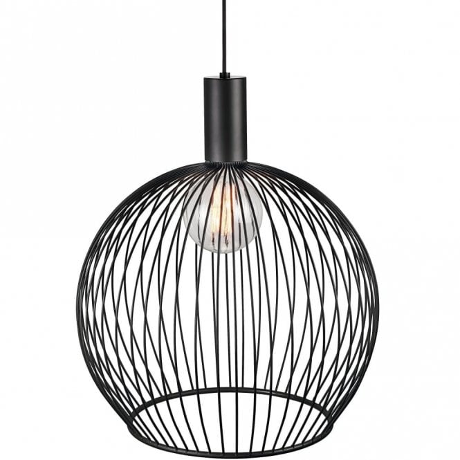 AVER - 50cm Globe Cage Ceiling Pendant Black