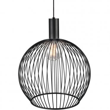 AVER - 50cm Globe Cage Ceiling Pendant Black