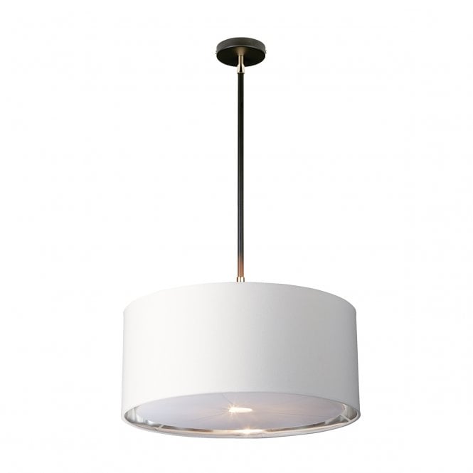 BALANCE Black Ceiling Pendant with Polished Nickel Accents | White Shade
