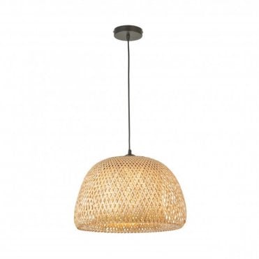 dome shaped raffia twine ceiling pendant