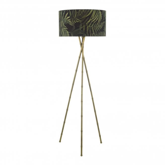 BAMBOO Floor Lamp Antique Brass Base