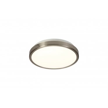 IP44 LED Ceiling Light 4000K Satin Nickel/White