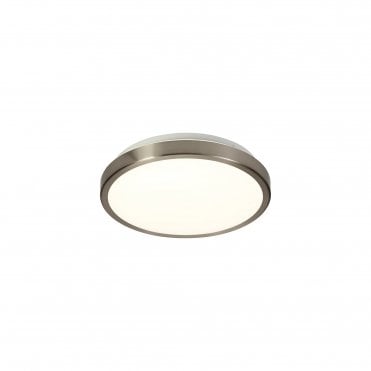 BAND IP44 LED Ceiling Light 4000K Satin Nickel/White