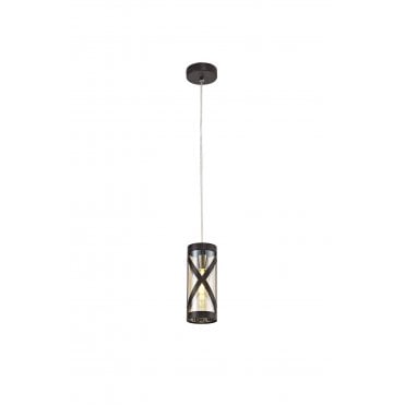 BANDEAU Ceiling Pendant Light Oiled Bronze/Polished Chrome/Amber