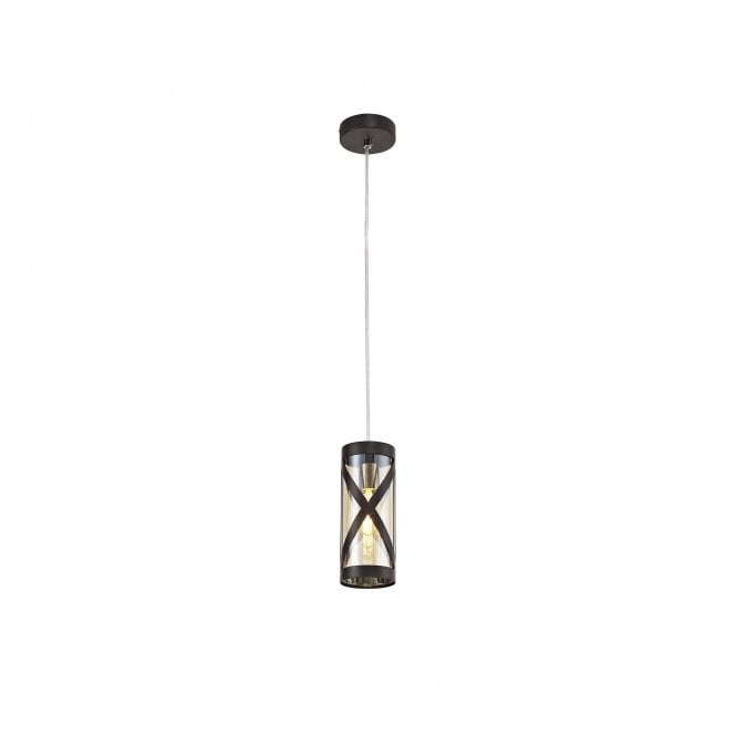 BANDEAU Ceiling Pendant Light Oiled Bronze/Polished Chrome/Amber