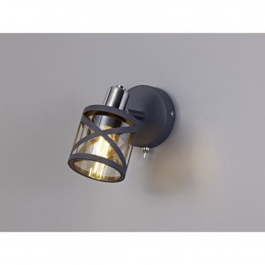 BANDEAU Matt Grey/Polished Chrome/Cognac Spotlight