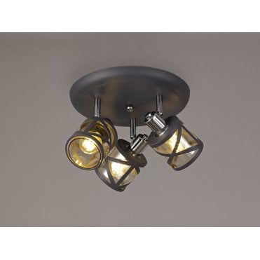 BANDEAU Matt Grey/Polished Chrome/Cognac Spotlight Plate