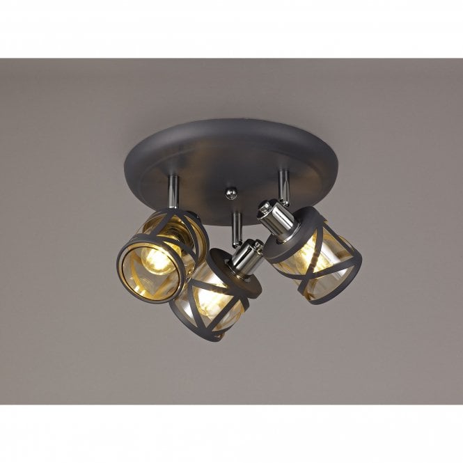 BANDEAU Matt Grey/Polished Chrome/Cognac Spotlight Plate