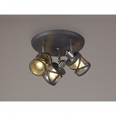BANDEAU Matt Grey/Polished Chrome/Cognac Spotlight Plate