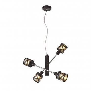 BANDEAU Oiled Bronze/Polished Chrome/Amber Ceiling Pendant