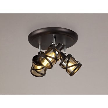 BANDEAU Oiled Bronze/Polished Chrome/Amber Spotlight Plate