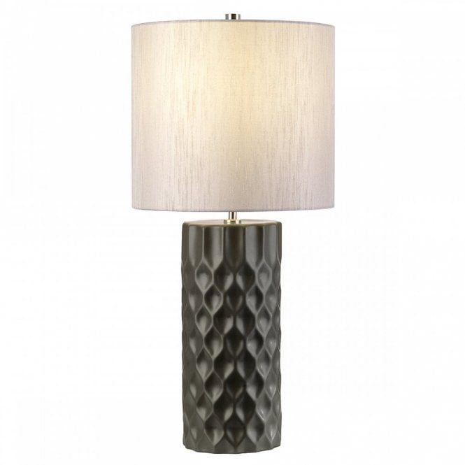 BARBICAN Ceramic Table Lamp Graphite with Silver Shade