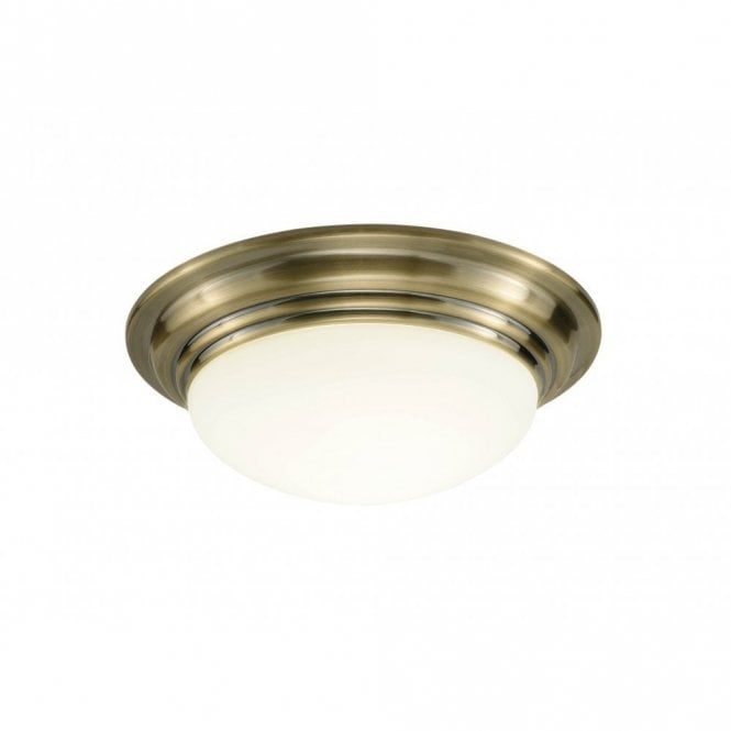 BARCLAY - Antique Brass Bathroom Ceiling Light Ip44