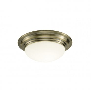 BARCLAY - Small Antique Brass Bathroom Ceiling Light