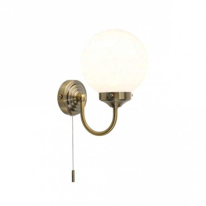 BARCLAY - Traditional Antique Brass Bathroom Wall Light