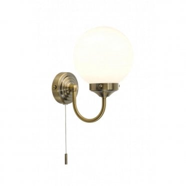 BARCLAY - Traditional Antique Brass Bathroom Wall Light