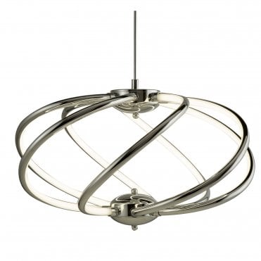 BARDOT Dimmable 7 Curved Arm Led Pendant Chrome