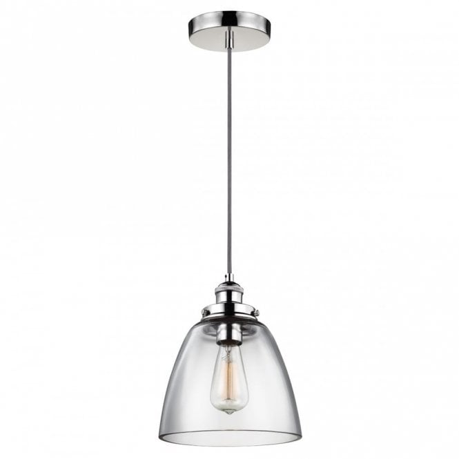 BASKIN 1 Light Pendant Polished Nickel in Nickel