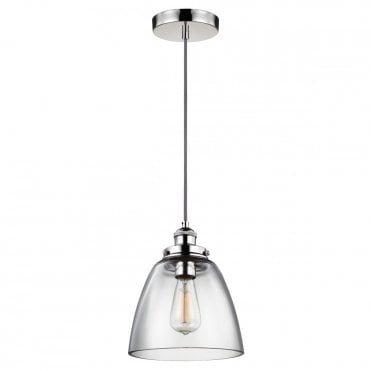 BASKIN 1 Light Pendant Polished Nickel in Nickel