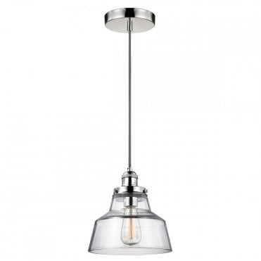 BASKIN 1 Light Pendant Polished Nickel